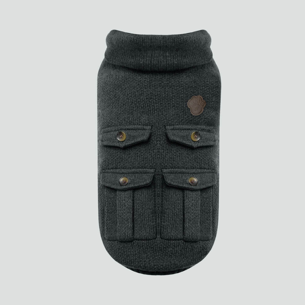 CANADA POOCH | Cargo Cardigan Sweater in Charcoal Coats & Jackets CANADA POOCH   