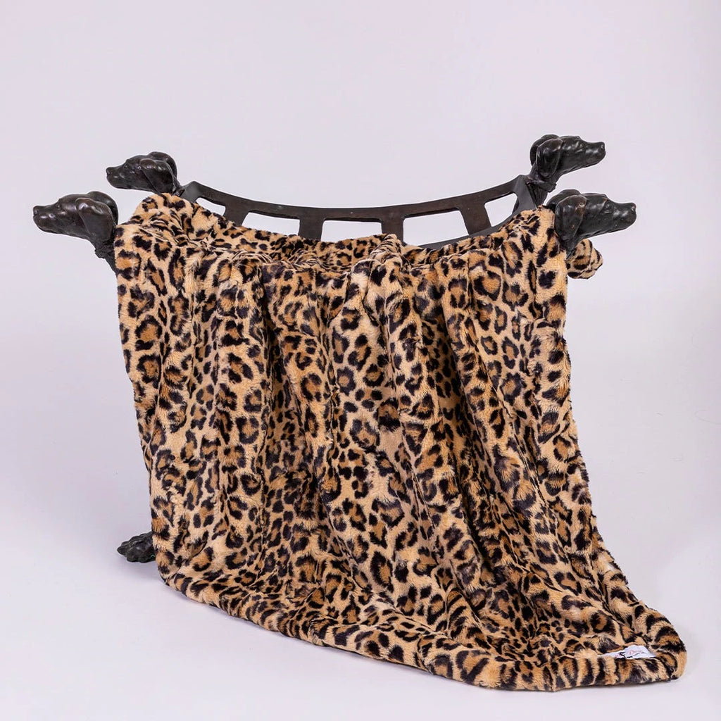 Cashmere Collection Faux-Fur Dog Bed in Leopard (Custom/Direct-Ship) (Made in the USA) HOME HELLO DOGGIE   