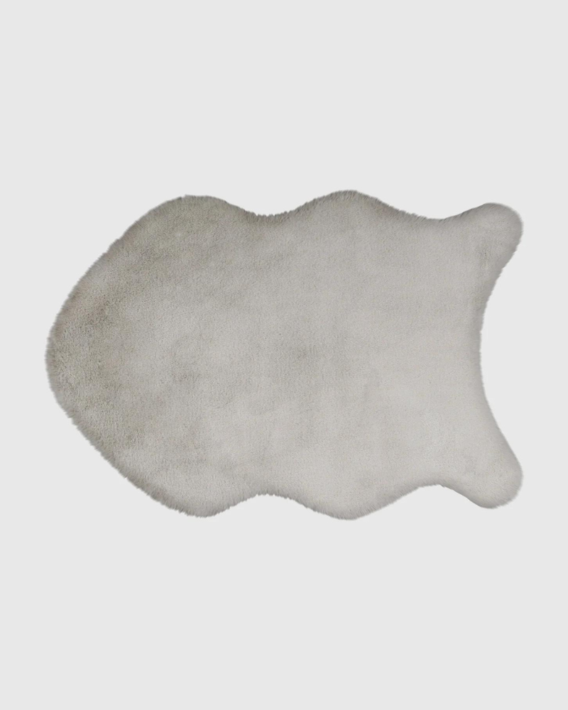 Rex Rabbit Faux Fur Throw in Chateau Grey (2'X3') HOME THE MOOD   