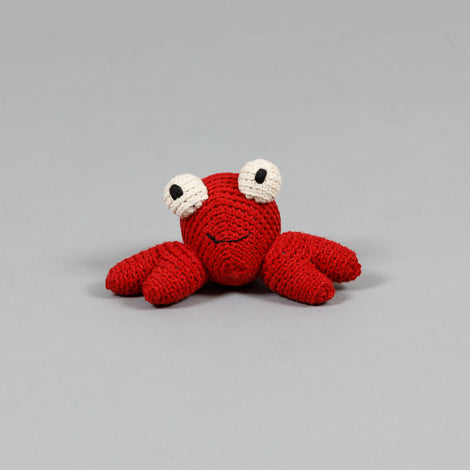 Cotton Crochet Crab Squeaky Plush Dog Toy Play WARE OF THE DOG