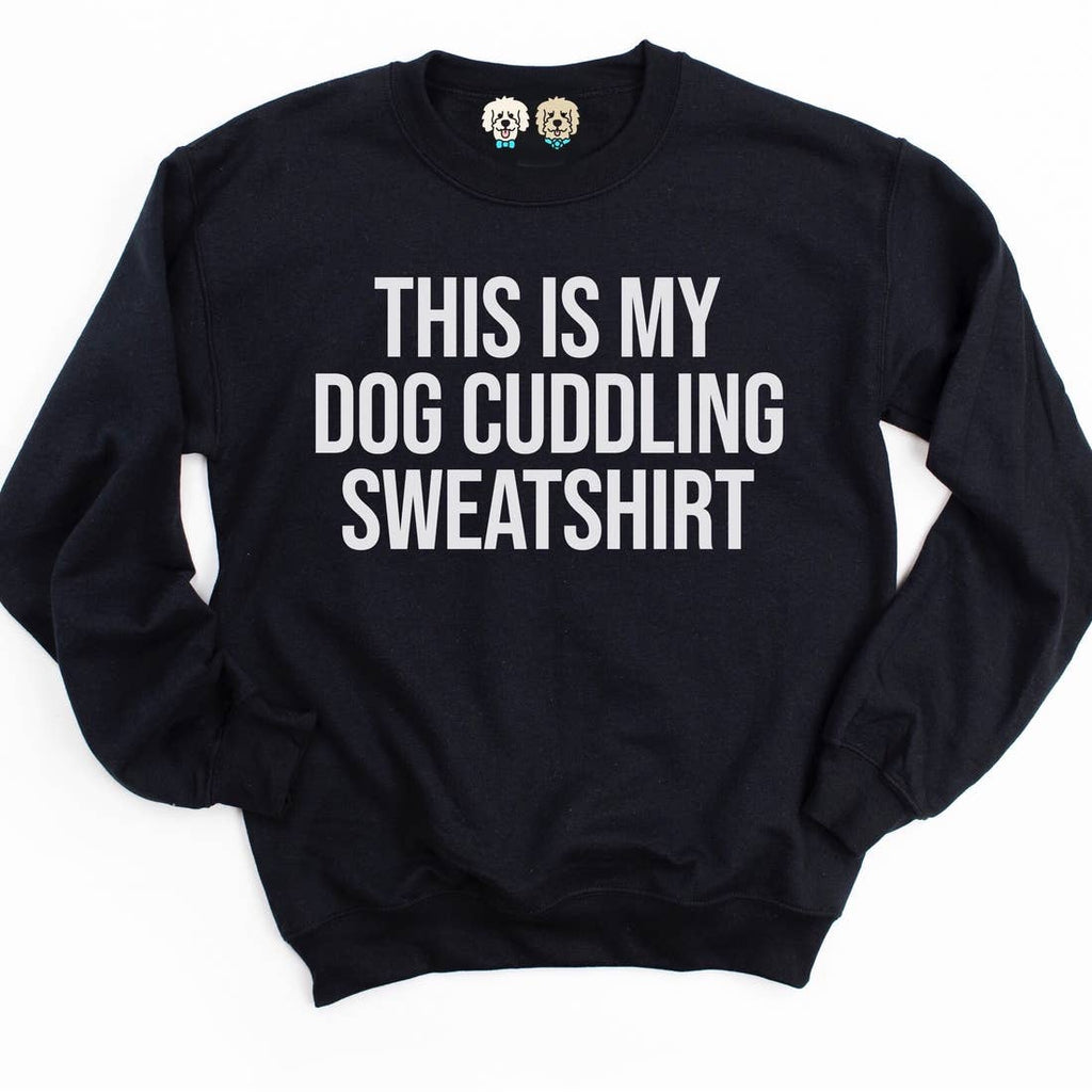 Dog Cuddling Crewneck Sweatshirt in Black (FINAL SALE) Human DAPPER DEXTER   