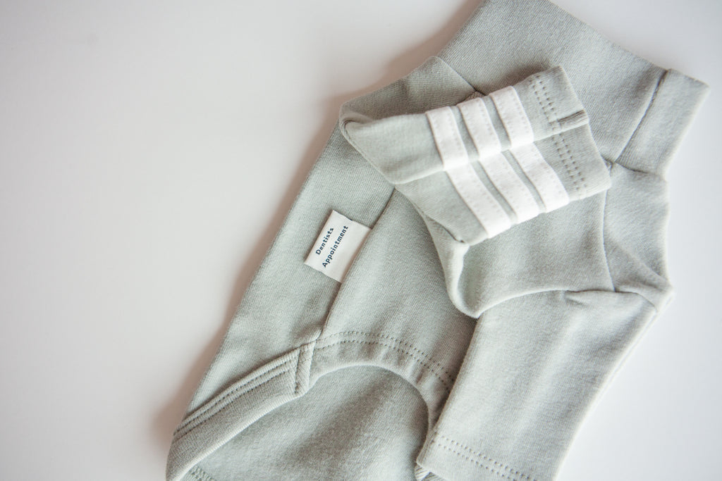 DENTISTS APPOINTMENT | Striped Point Turtleneck in Mint Grey Apparel DENTISTS APPOINTMENT   