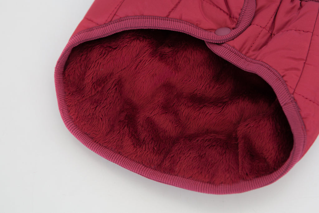 DENTISTS APPOINTMENT | Warm Quilted Vest in Burgundy (w/ Harness Hole) Apparel DENTISTS APPOINTMENT   