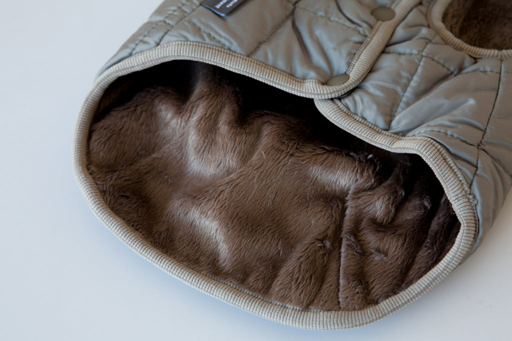 DENTISTS APPOINTMENT | Warm Quilted Vest in Khaki (w/ Harness Hole) Apparel DENTISTS APPOINTMENT   