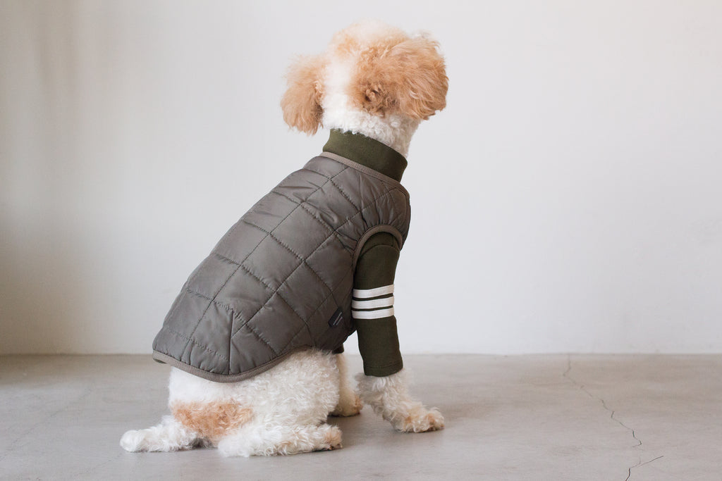 DENTISTS APPOINTMENT | Warm Quilted Vest in Khaki (w/ Harness Hole) Apparel DENTISTS APPOINTMENT   