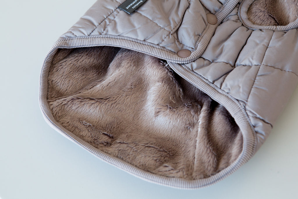 DENTISTS APPOINTMENT | Warm Quilted Vest in Mocha (w/ Harness Hole) Apparel DENTISTS APPOINTMENT   