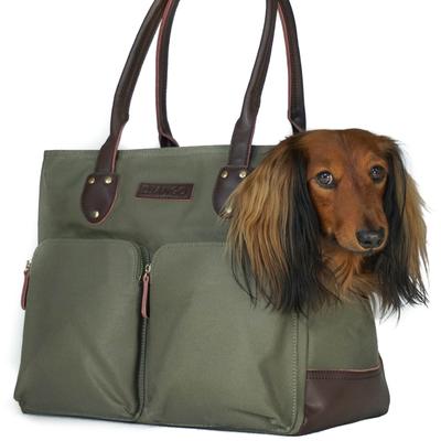 DJANGO | Waxed Canvas + Leather Pet Tote in Olive Carry DJANGO BRAND   