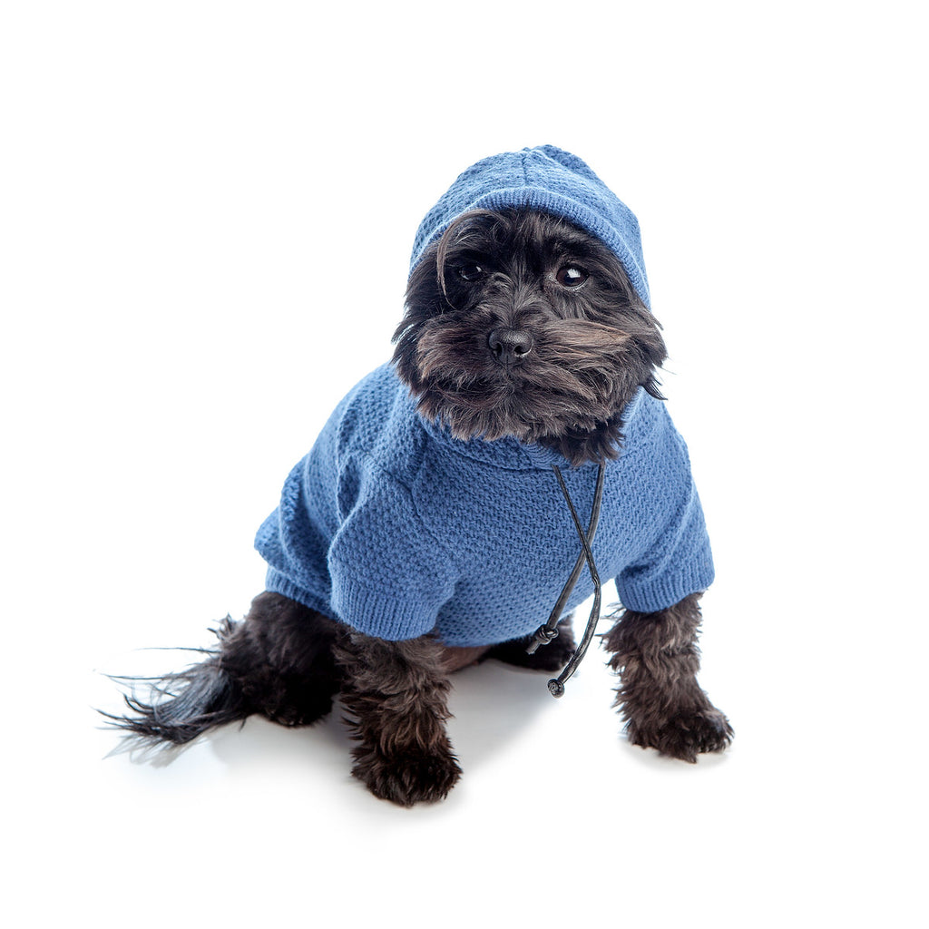 DNY | Fine Knit Beach Hoodie in Sea Blue Apparel DNY   