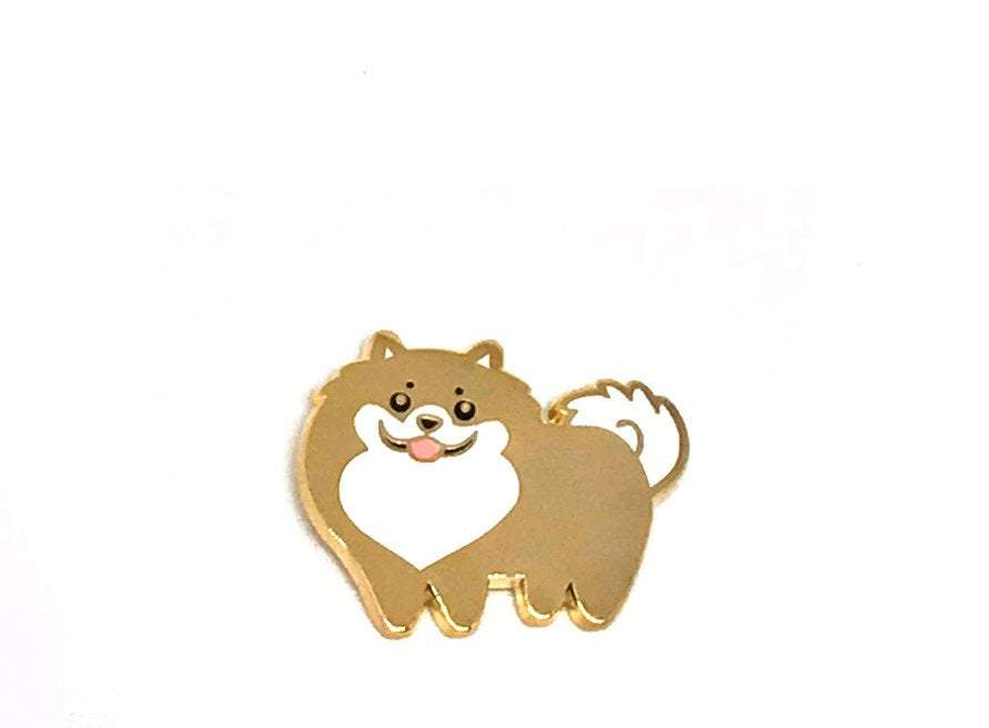 DOGGIE DRAWINGS | Pomeranian Enamel Pin Human DOGGIE DRAWINGS   