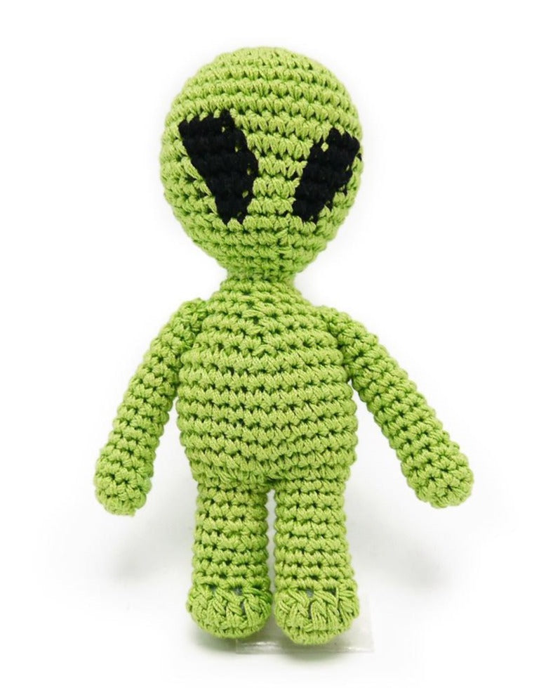 Alien Squeaky Knit Dog Toy Play DOGO   