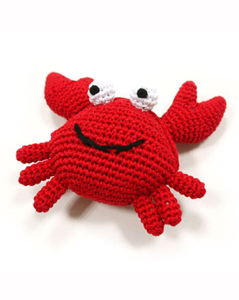 Crab Squeaky Knit Dog Toy Play DOGO   