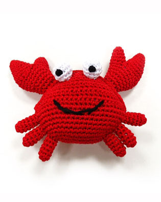 Crab Squeaky Knit Dog Toy Play DOGO   