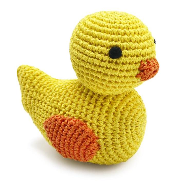 Duck Squeaky Knit Dog Toy Play DOGO   