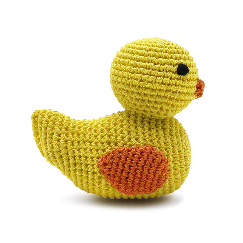 Duck Squeaky Knit Dog Toy Play DOGO   