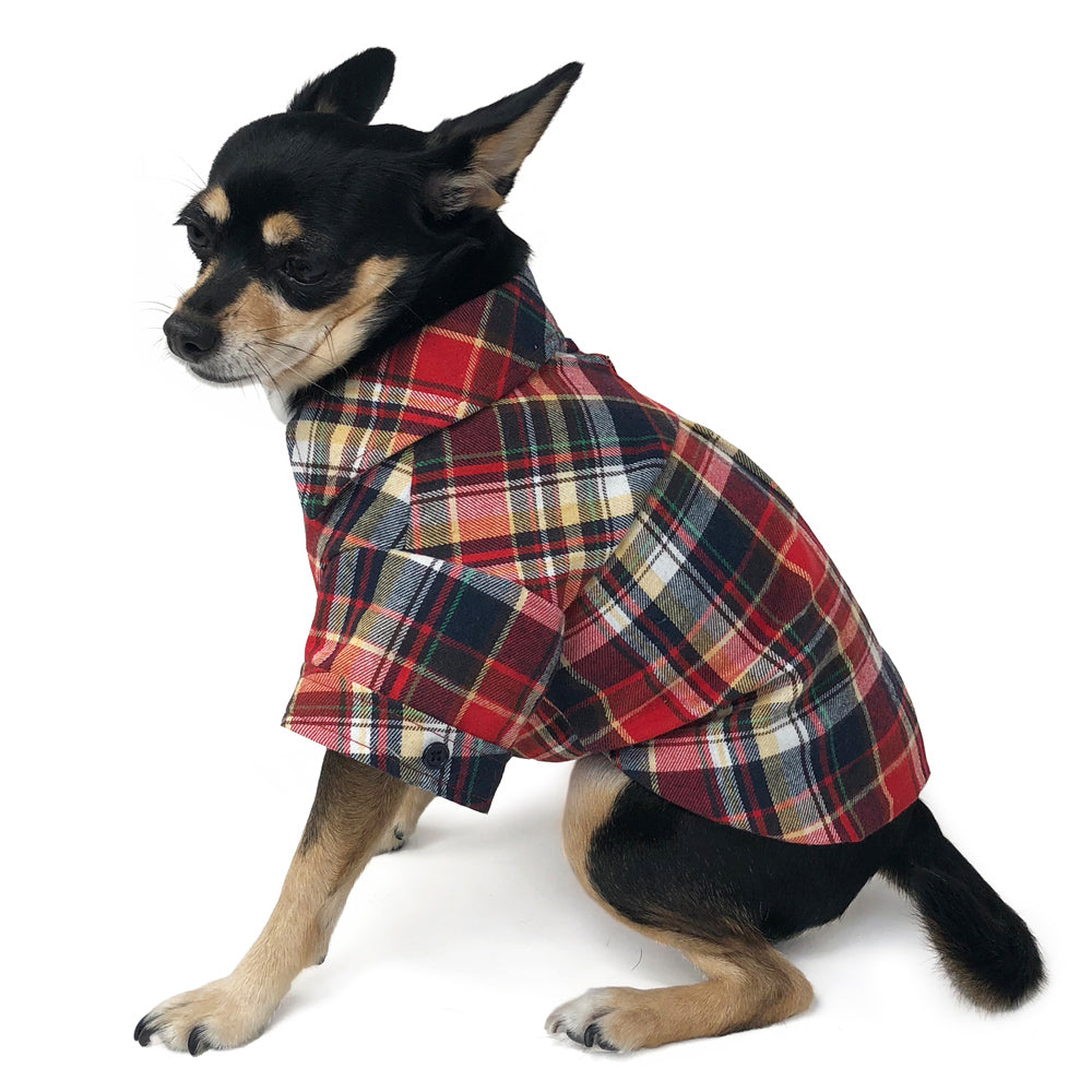 DOGO | Flannel Button Down Shirt in Red Apparel DOGO   