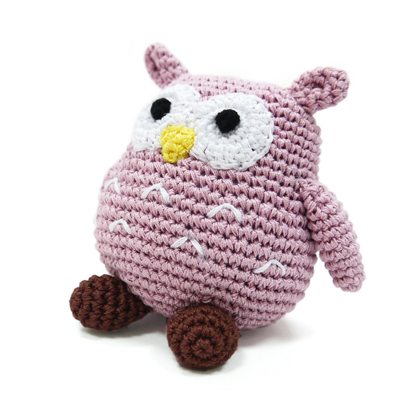 Owl Knit Squeaky Dog Toy Play DOGO   