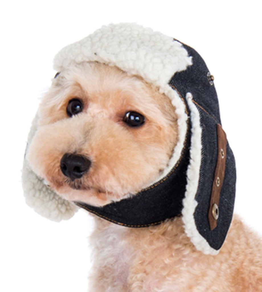 Denim & Sherpa Trapper Dog Hat Accessories DOGO   