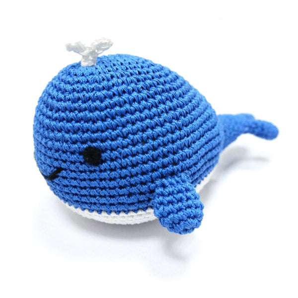 Knit Whale Squeaky Dog Toy Play DOGO   