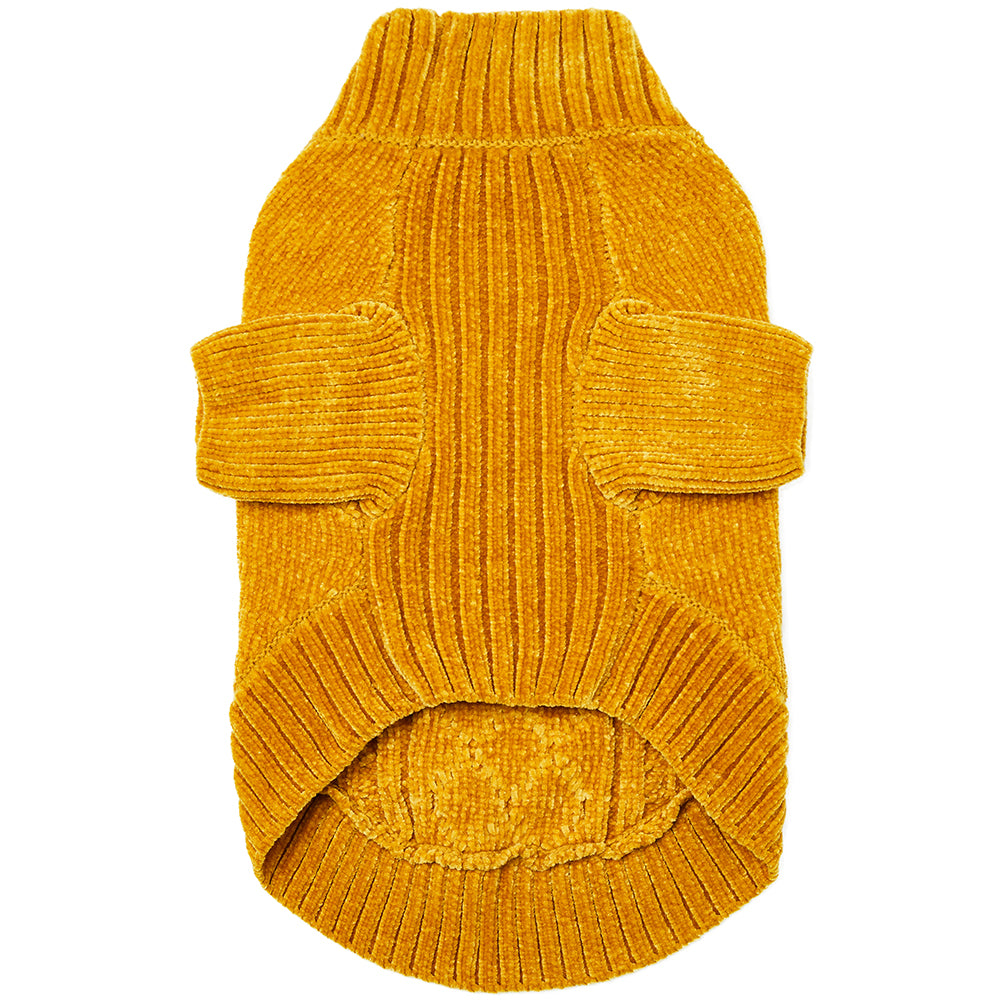 Cozy Chenille Dog Sweater in Mustard (FINAL SALE) Apparel DOGS & CATS & CO.   