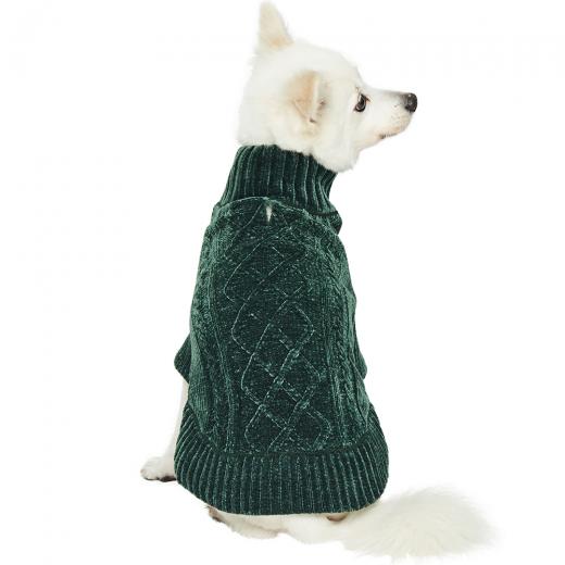 Cozy Chenille Dog Sweater in Forest Green << CLEARANCE >> Wear DOGS & CATS & CO.   