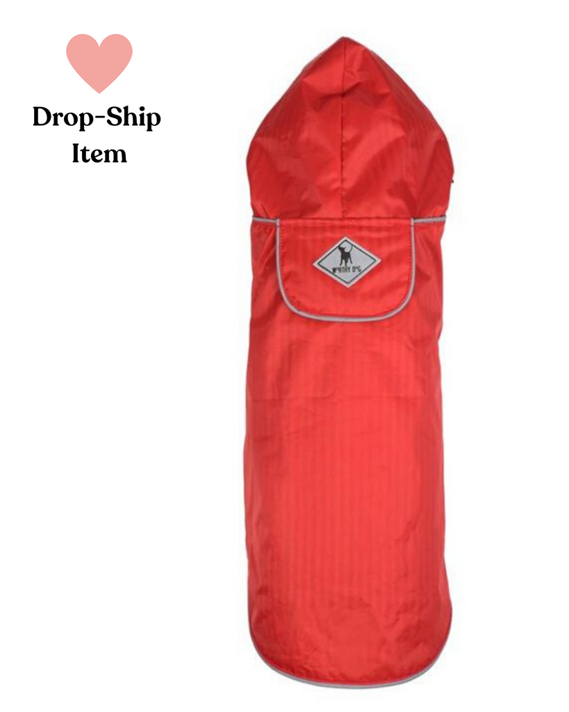 Seattle Slicker Jacket in Red (Drop-Ship) Drop Ship THE WORTHY DOG   