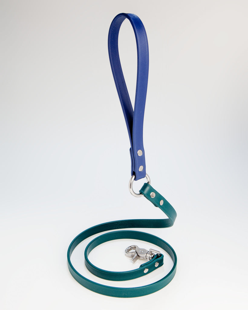 City Leash in Hunter Green & Navy (4 or 6 Foot) (Made in the USA) WALK DOG & CO. COLLECTION   