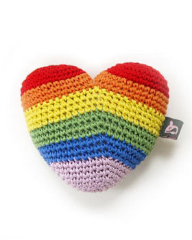 Rainbow Heart Knit Dog Toy Play DOGO   