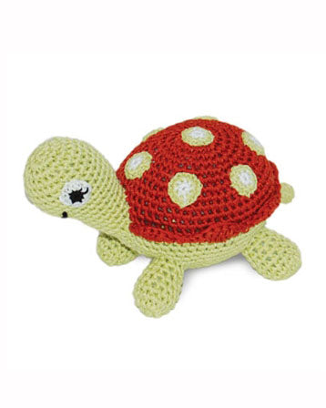 Turtle Squeaky Knit Dog Toy Play DOGO   