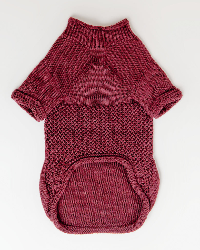 The Mabel Dog Sweater in Wine (FINAL SALE) Wear DOG & CO. COLLECTION   
