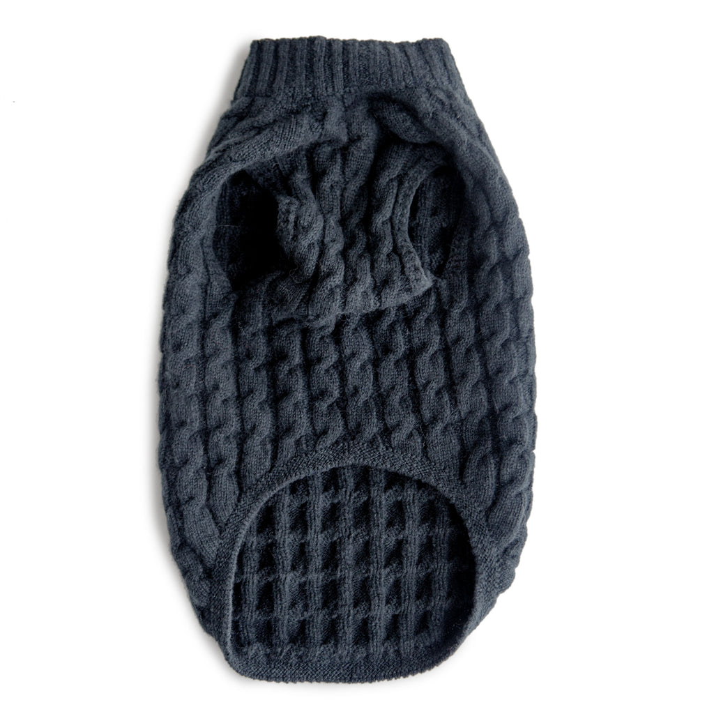 The Topo Cashmere Cable Knit Dog Sweater in Nightwatch Green Wear DOG & CO. COLLECTION   