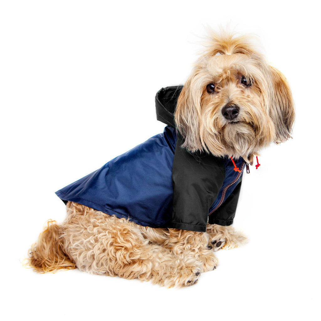 WAGWEAR | Nylon Colorblock Rainbreaker in Navy + Black (Exclusive to DOG & CO.) Coats & Jackets WAGWEAR   