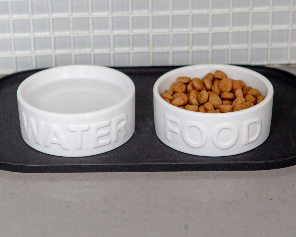 Classic Food Ceramic Pet Bowl in White Eat PARK LIFE DESIGNS   