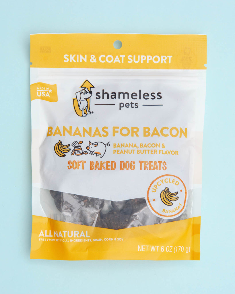 Bananas for Bacon Soft Baked Upcycled Dog Treats Eat SHAMELESS PETS   