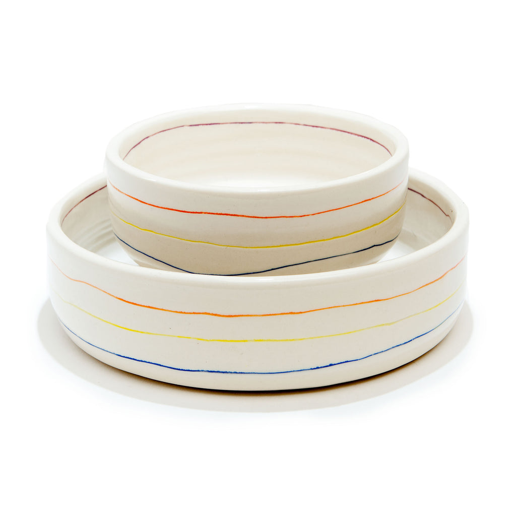 Colorful Stripe Bowl (Dog & Co. Exclusive) EAT BTW CERAMICS   
