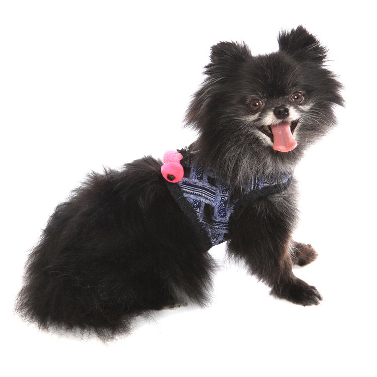 DOG IN THE CLOSET | Venice Frayed Denim Harness Vest Harness DOG IN THE CLOSET   