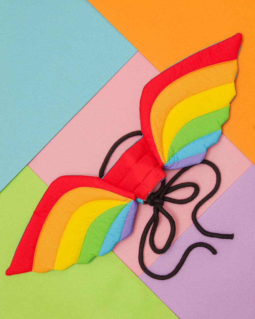 Adjustable Tie-On Rainbow Dog Wings Wear DOGO   