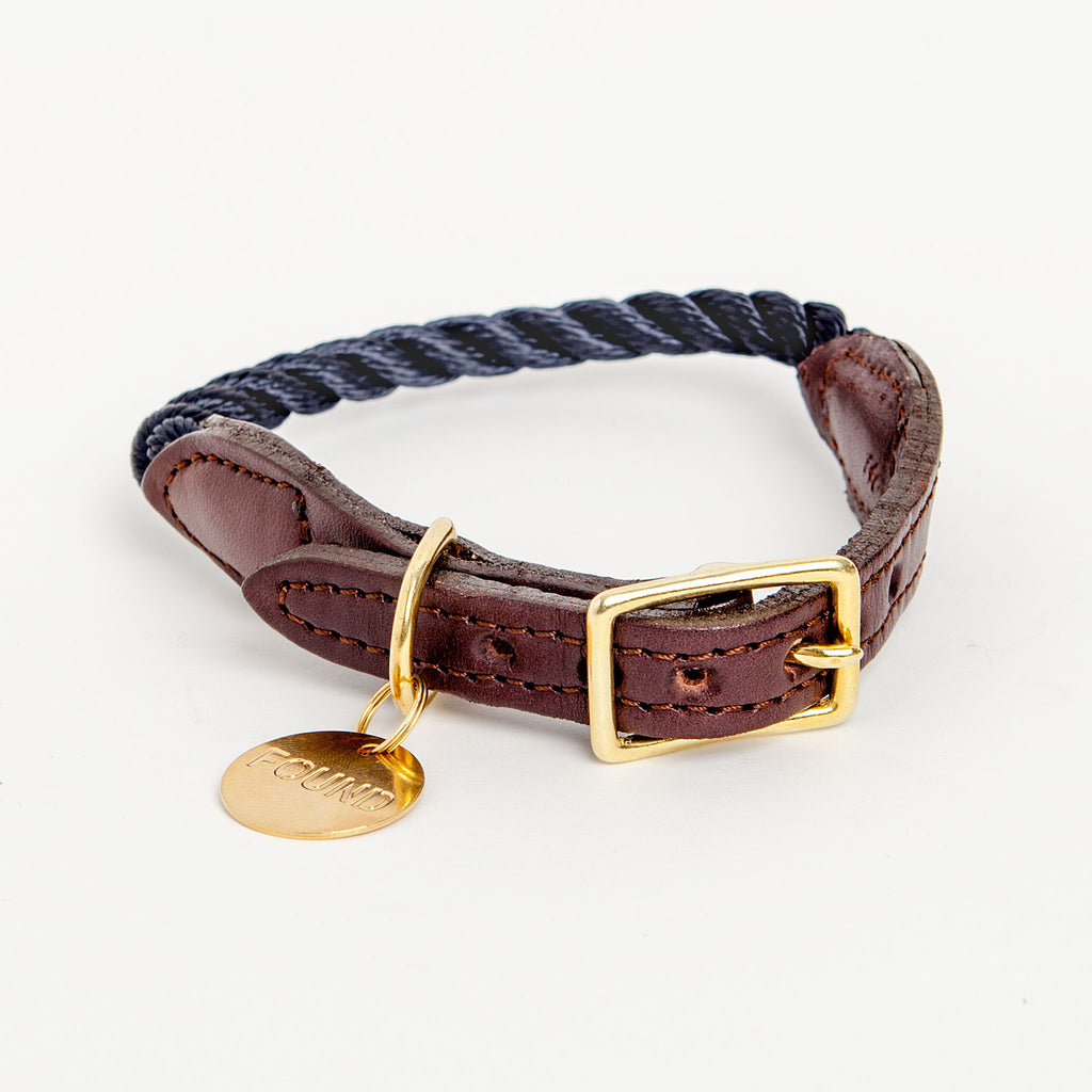 Rope Dog Collar in Navy (FINAL SALE) WALK FOUND MY ANIMAL   