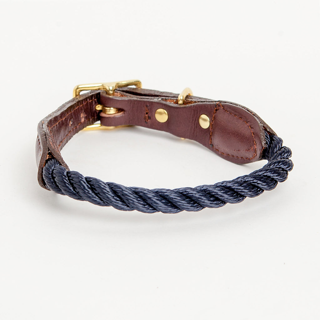 Rope Dog Collar in Navy (FINAL SALE) WALK FOUND MY ANIMAL   