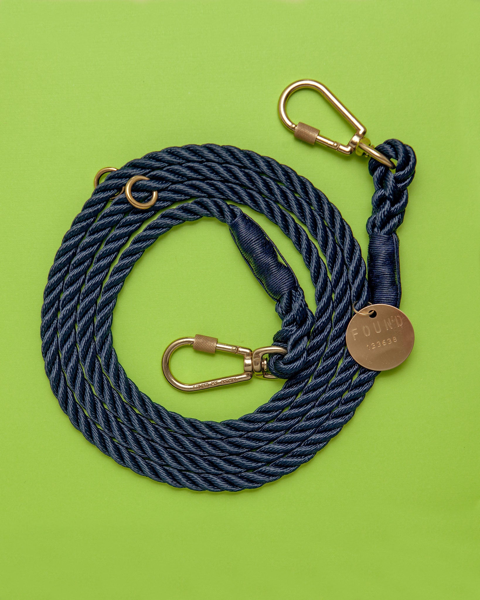 Found My Animalのリード FOUND MY ANIMAL | Adjustable Rope Lead in Navy | DOG & CO.