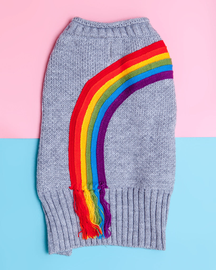 Rainbow Fringe Knit Dog Sweater (FINAL SALE) Wear DOGO   