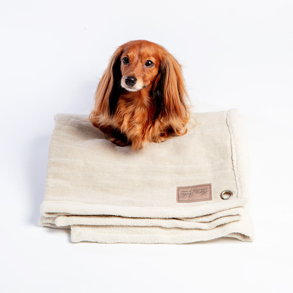 Natural Tweed & Fleece Double-Sided Dog Blanket HOME HARRY BARKER   