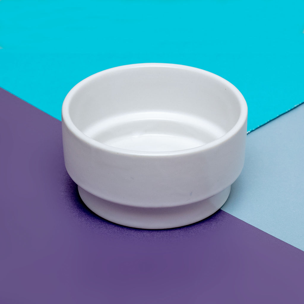 Stackable Ceramic Tiny Dog Bowl in White << FINAL SALE >> Eat HOMART   