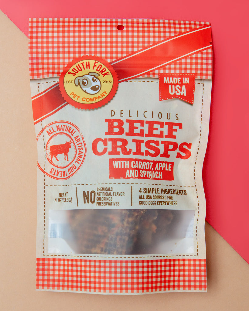 Beef Crisps with Carrot, Apple & Spinach Dog Treats Eat SOUTH FORK PETS   