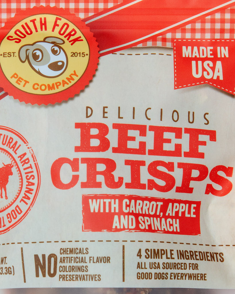 Beef Crisps with Carrot, Apple & Spinach Dog Treats Eat SOUTH FORK PETS   