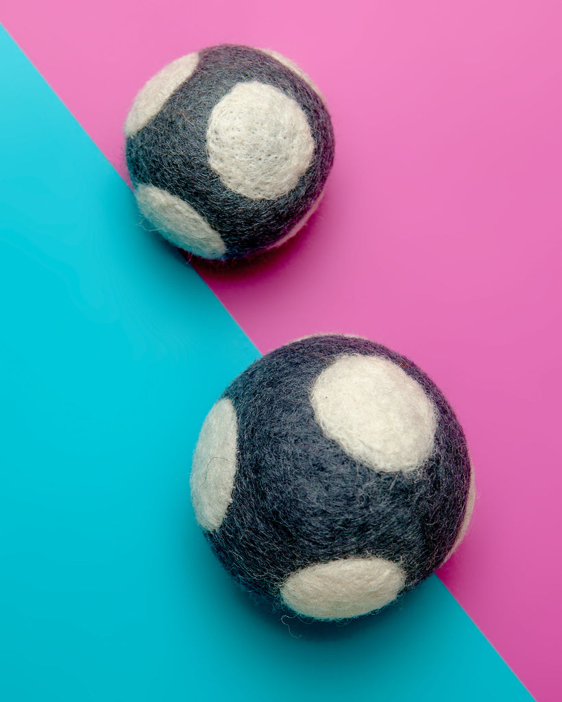 Polka Dot Ball Toy in Grey and White Play WARE OF THE DOG   