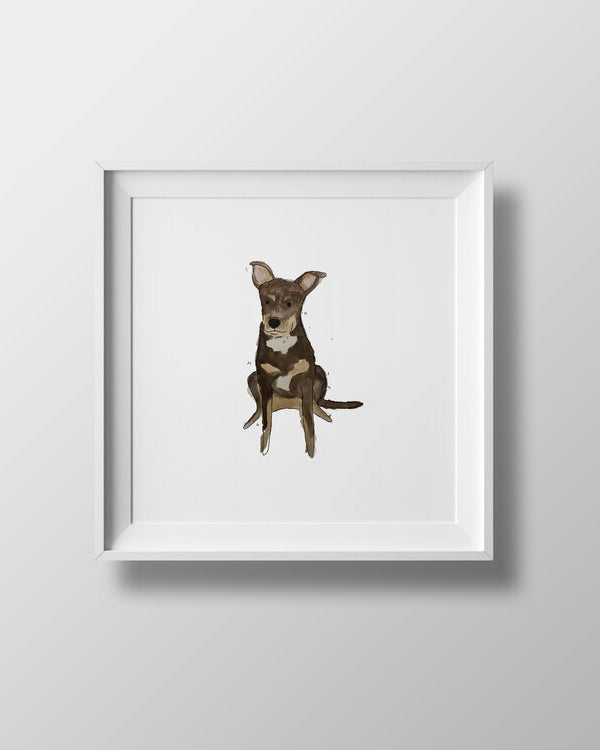 Custom Watercolor Pet Portrait (9" x 9") Drop Ship ANDREA CACERES 9" x 9" Watercolor Portait  