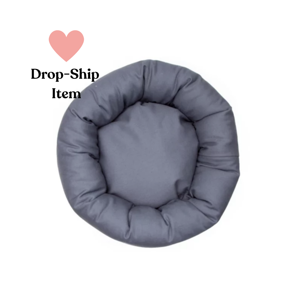 Charcoal Denim Round Bed (Custom/Drop-Ship) Drop Ship MUTTS & MITTENS   