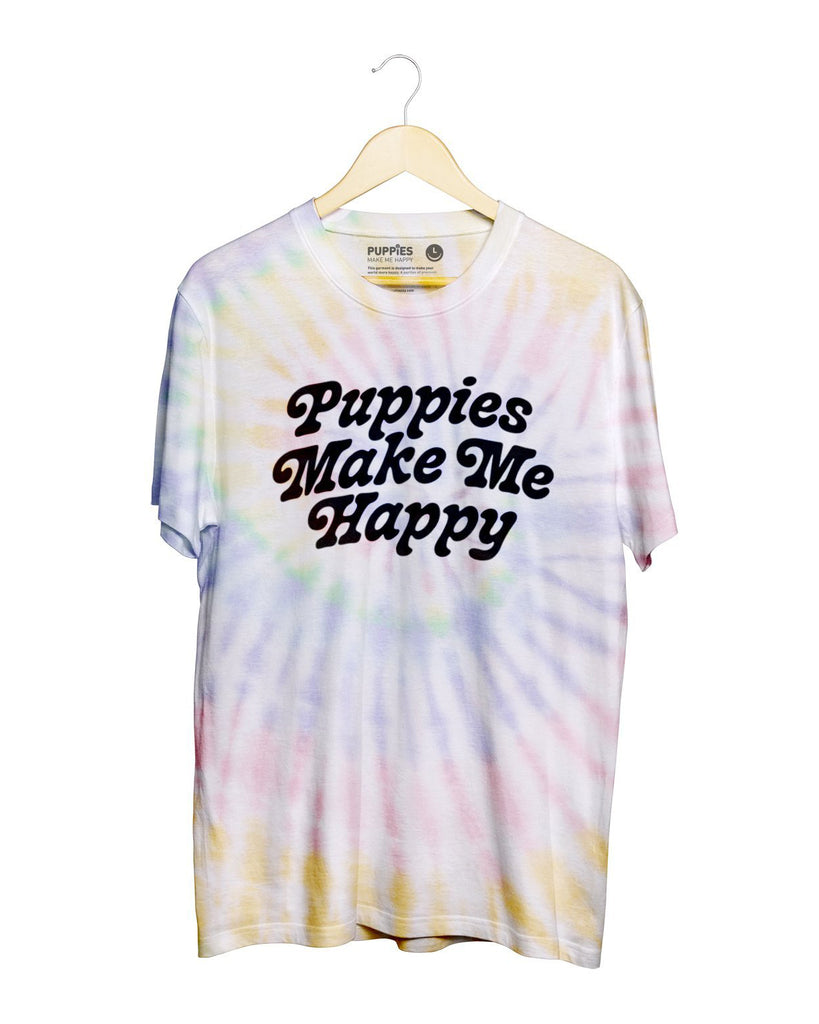 Puppies are Far Out Tie-Dye Unisex Tee (FINAL SALE) Human PUPPIES MAKE ME HAPPY   