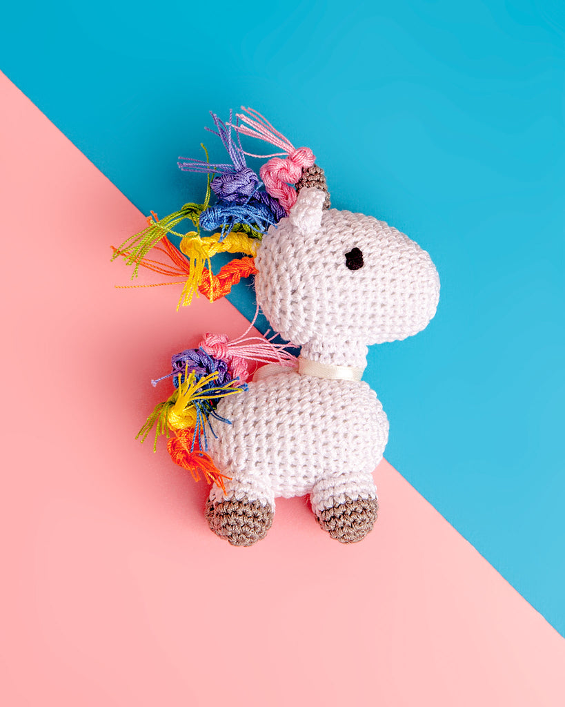 Unicorn Organic Knit Dog Toy Play KNIT KNACKS   