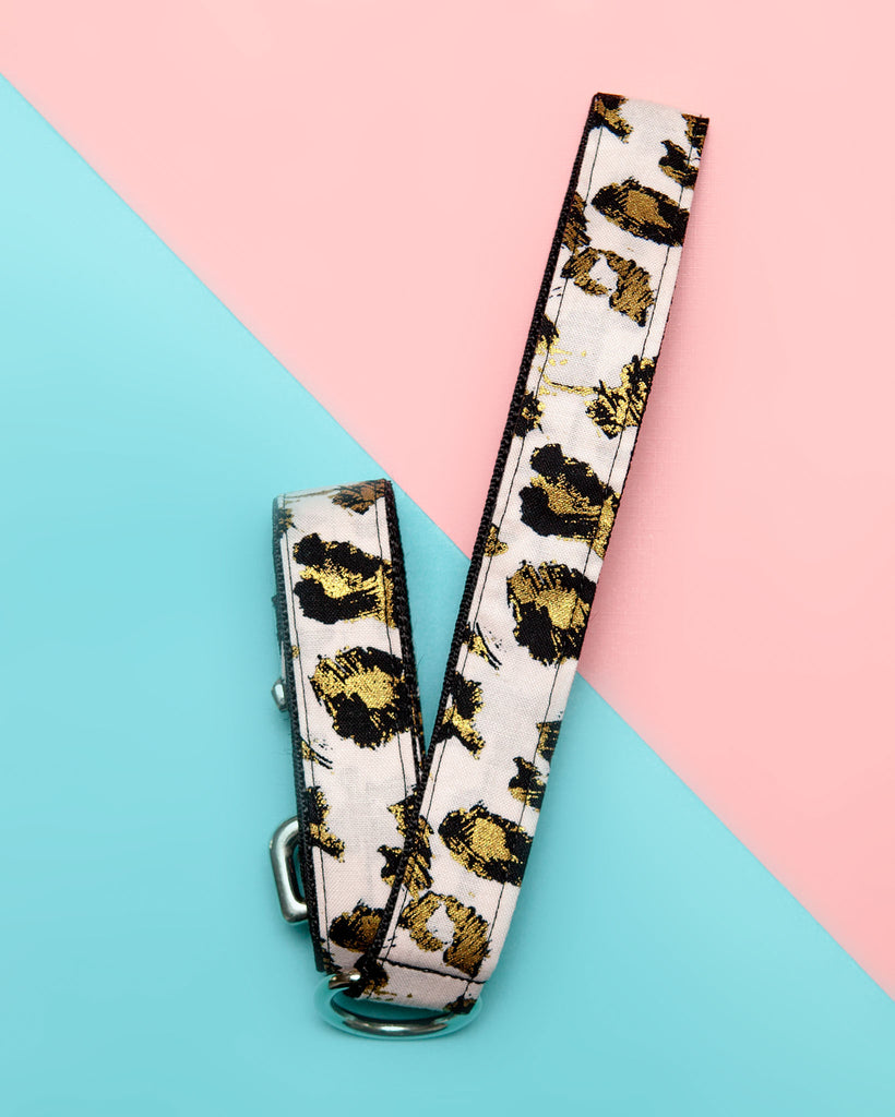 Blush Pink Animal Print Dog Leash (Made in the USA) (FINAL SALE) WALK DAPPER DEXTER   
